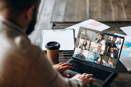 Dental staff in zoom meeting